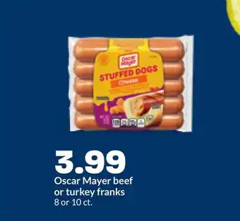 Hy-Vee Oscar Mayer beef or turkey franks offer