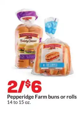 Hy-Vee Pepperidge Farm buns or rolls offer