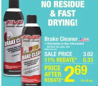 Menards FVP Non-Chlorinated Brake Parts Cleaner - 15 oz offer