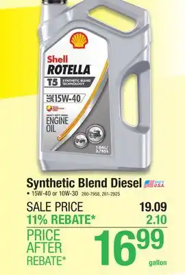 Menards Shell Rotella T5 Synthetic Blend 10W-30 Diesel Motor Oil - 1 Gallon offer