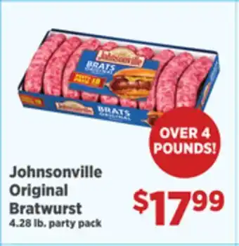 Gordon Food Services Johnsonville Original Bratwurst offer