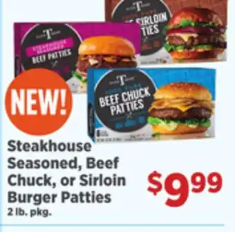 Gordon Food Services Steakhouse Seasoned, Beef Chuck, or Sirloin Burger Patties offer