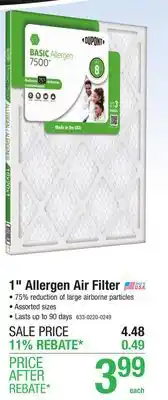 Menards DuPont Basic 16 x 20 x 1 MERV 8 Pleated Air Filter offer