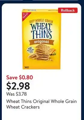 Walmart Wheat Thins Original Whole Grain Wheat Crackers offer