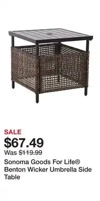 Kohl's Sonoma Goods For Life Benton Wicker Umbrella Side Table offer