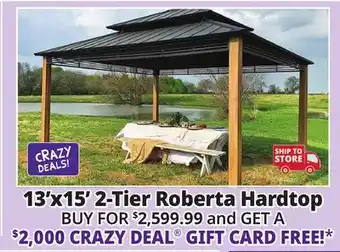 Ocean State Job Lot Roberta 13' x 15' 2-Tier Hardtop Gazebo offer