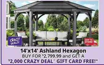 Ocean State Job Lot Ashland 14.7' x 14.7' Hexagonal Hardtop Gazebo offer