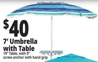 Ocean State Job Lot 7' Umbrella with Table offer
