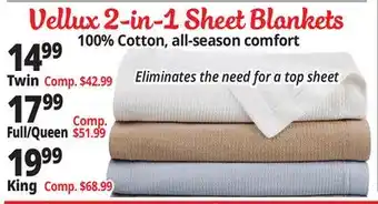 Ocean State Job Lot Vellux 2-in-1 Sheet Blankets offer