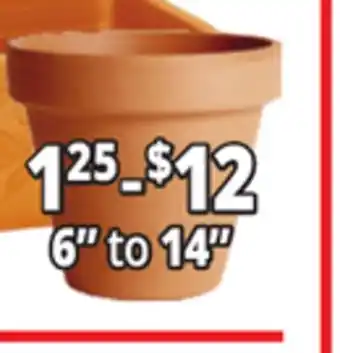 Ocean State Job Lot 6 to 14 TerraCotta Planter offer