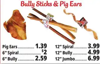 Ocean State Job Lot Bully Sticks & Pig Ears offer