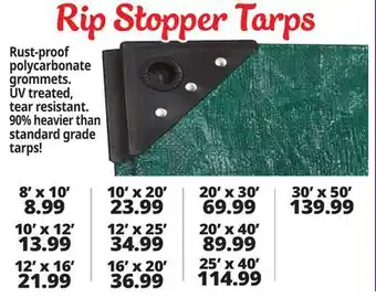 Ocean State Job Lot Rip Stopper Tarps offer