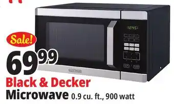 Ocean State Job Lot Black + Decker 900W Stainless Steel Microwave Oven offer