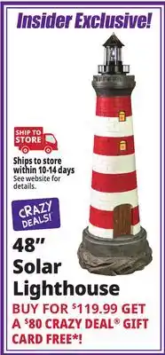 Ocean State Job Lot 48 Solar Lighthouse offer