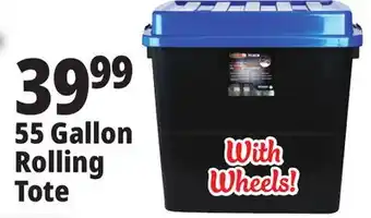 Ocean State Job Lot Gracious Living Premium Rolling Storage Tote with Lid 55 gal offer
