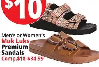 Ocean State Job Lot Men's or Women's Muk Luks Premium Sandals offer