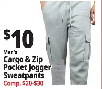 Ocean State Job Lot Men's Cargo & Zip Pocket Jogger Sweatpants offer