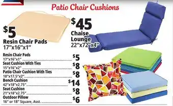 Ocean State Job Lot Patio Chair Cushions offer