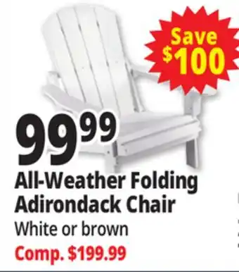 Ocean State Job Lot All-Weather Folding Adirondack Chair White offer