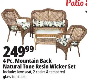 Ocean State Job Lot Mountain Back Resin Wicker Patio Furniture Set 4-Piece offer