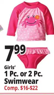 Ocean State Job Lot Girls' 1 Pc. or 2 Pc. Swimwear offer