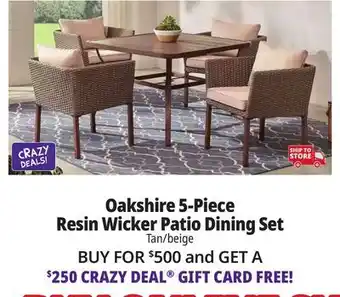 Ocean State Job Lot StyleWell Oakshire 5-Piece Resin Wicker Patio Dining Set Tan offer