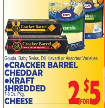 Bravo Supermarkets CRACKER BARREL CHEDDAR, KRAFT SHREDDED offer