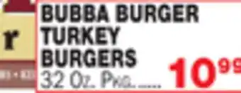 Bravo Supermarkets BUBBA BURGER TURKEY BURGERS offer