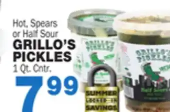 Bravo Supermarkets GRILLO'S PICKLES offer