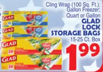 Bravo Supermarkets GLAD LOCK STORAGE BAGS 15-25 Ct. Box offer