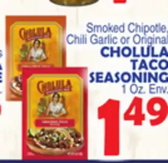 Bravo Supermarkets CHOLULA TACO SEASONING offer