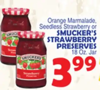 Bravo Supermarkets SMUCKER'S STRAWBERRY PRESERVES offer