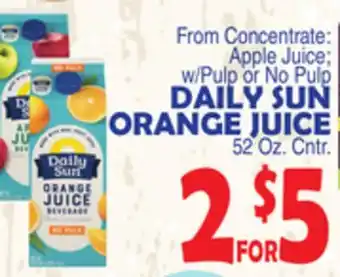 Bravo Supermarkets DAILY SUN ORANGE JUICE offer