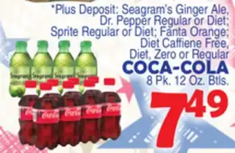 Bravo Supermarkets COCA-COLA 8 Pk. 12 Oz. Btls offer