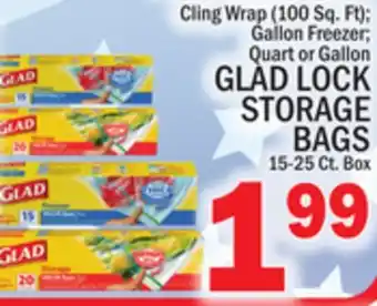 C Town GLAD LOCK STORAGE BAGS 15-25 Ct. Box offer