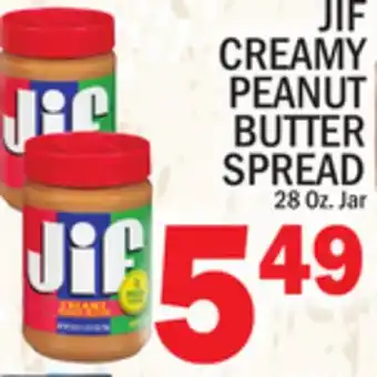 C Town JIF CREAMY PEANUT BUTTER SPREAD offer
