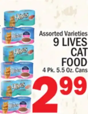 C Town 9 LIVES CAT FOOD offer