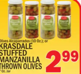 C Town KRASDALE STUFFED MANZANILLA THROWN OLIVES 7 Oz. Jar offer