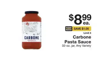 Fairway Store Market Carbone Pasta Sauce offer