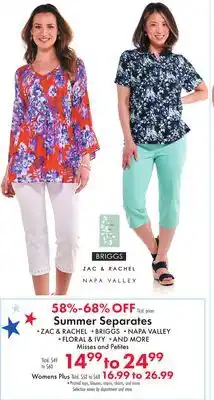 Boscov's Summer Separates offer