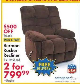 Boscov's Berman Rocker Recliner offer