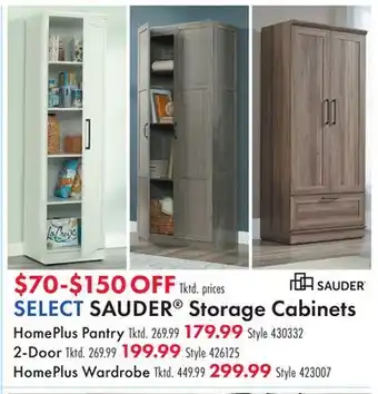 Boscov's SELECT SAUDER Storage Cabinets offer