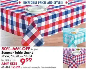 Boscov's Summer Table Linens offer