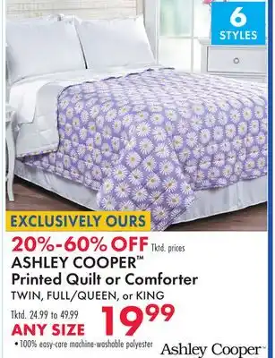 Boscov's ASHLEY COOPER Printed Quilt or Comforter offer