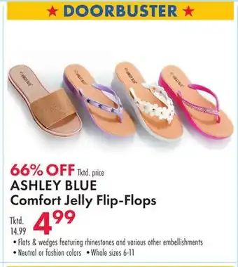 Boscov's ASHLEY BLUE Comfort Jelly Flip-Flops offer
