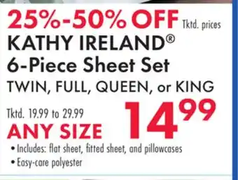 Boscov's KATHY IRELAND 6-Piece Sheet Set offer