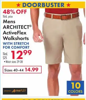 Boscov's Mens ARCHITECT ActiveFlex Walkshorts WITH STRETCH FOR COMFORT offer
