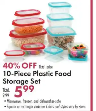 Boscov's 10-Piece Plastic Food Storage Set offer