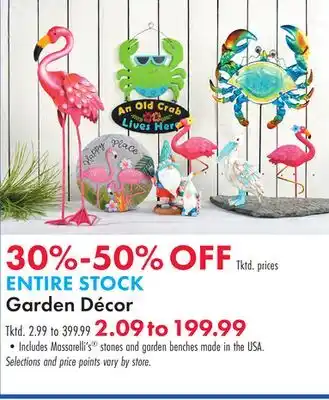 Boscov's ENTIRE STOCK Garden Décor offer