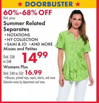 Boscov's Summer Related Separates offer
